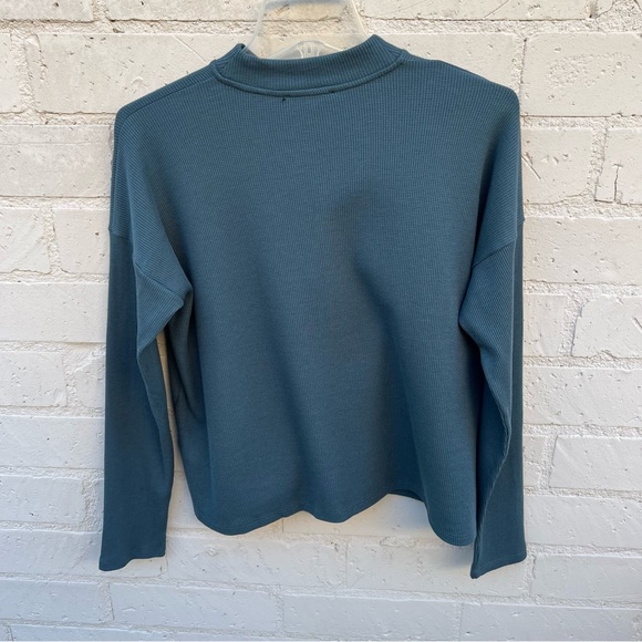 Eileen Fisher Cozy Waffle Knit Mock Neck Box-Top - Picture 8 of 17